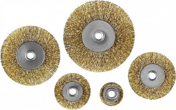 Набор щеток для дрели Кедр, плоские, 25-38-50-63-75 мм, 5 шт фото