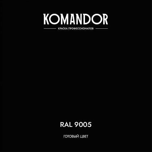 Грунт-эмаль по ржавчине 3 в 1 Komandor Protect Metall, глянцевая, 0,9 л, RAL 9005, черный фото