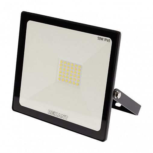 Прожектор светодиодный Rexant, 50 Вт, 6500 К, IP65, черный фото