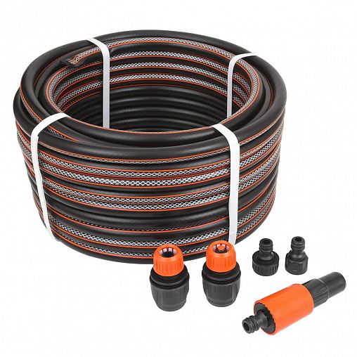 Набор для полива Жук, шланг Оптима 1/2", 25 м, фитинги, насадка регулируемая фото