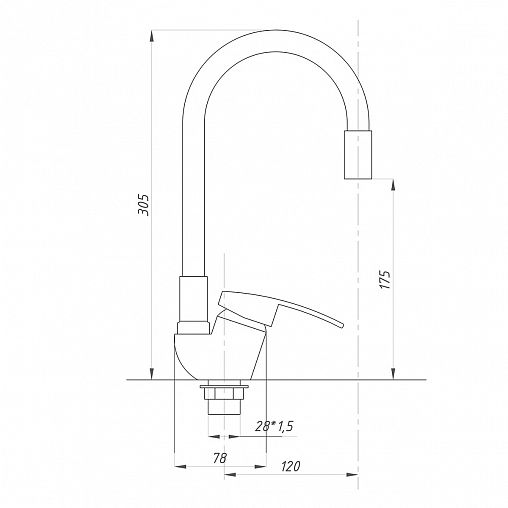 Смеситель для кухни Tsarsberg TSB-731-G05, с гибким изливом, серый/хром фото