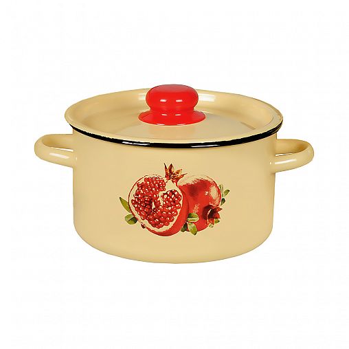 Кастрюля эмалированная СтальЭмаль с крышкой, 7 л, с декором фото