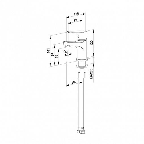 Смеситель для раковины с коротким изливом Milardo Helic, хром фото