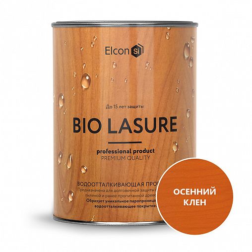 Пропитка для дерева водоотталкивающая Elcon Bio Lasure, 0,9 л, осенний клен фото