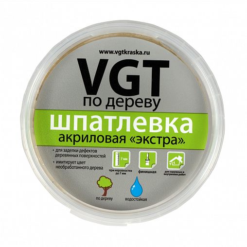 Шпатлевка по дереву VGT Экстра, акриловая, 0,3 кг, белая фото