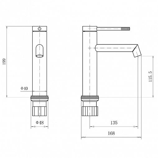 Смеситель для раковины с коротким изливом Fashun A51233, сатин фото