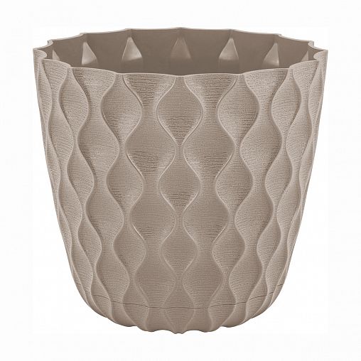 Горшок для цветов InGreen Wave, с поддоном, 2,5 л, французский платан фото