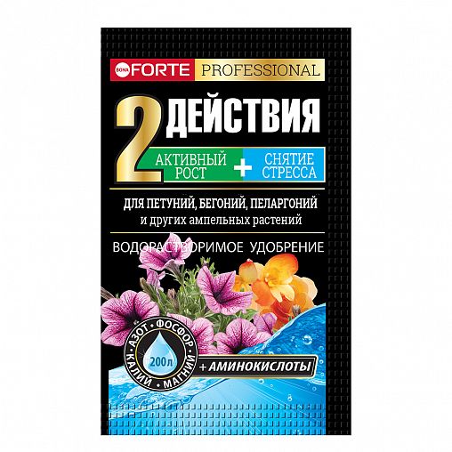 Удобрение Bona Forte для петуний, бегоний, пеларгоний, 100 г фото