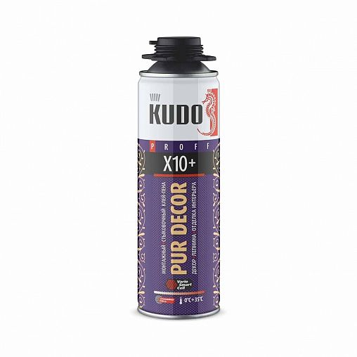 Клей-пена профессиональная универсальная Kudo Pur Decor X10+, 650 мл фото