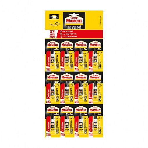 Универсальный секундный клей Супер Момент Супер, 3 г фото Универсальный секундный клей Супер Момент Супер, 3 г фото
