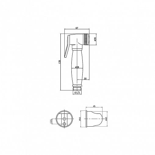 Комплект для гигиенического душа Lemark LM8087B (держатель, лейка, шланг), бронза фото