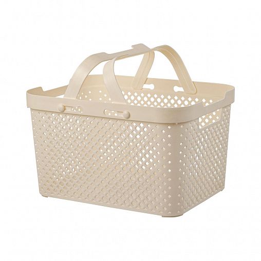 Корзина Plast Team Stockholm, с ручками, 35 х 27 х 20,3 см, молочный туман фото