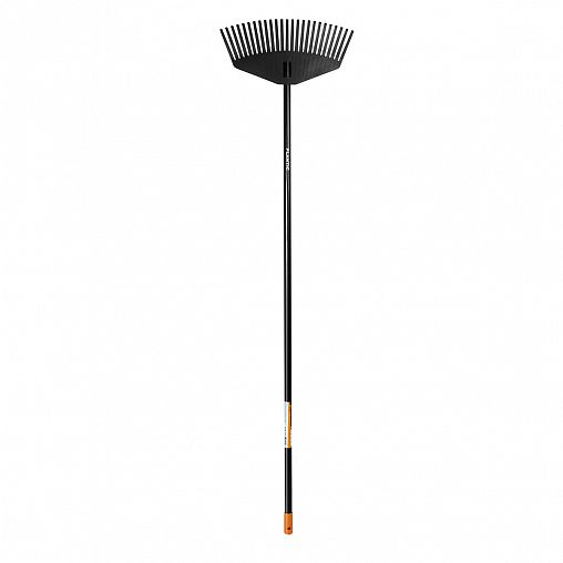 Грабли веерные Plantic by Fiskars Solid M, с алюминиевым черенком, 23 зуба, 1670 мм фото