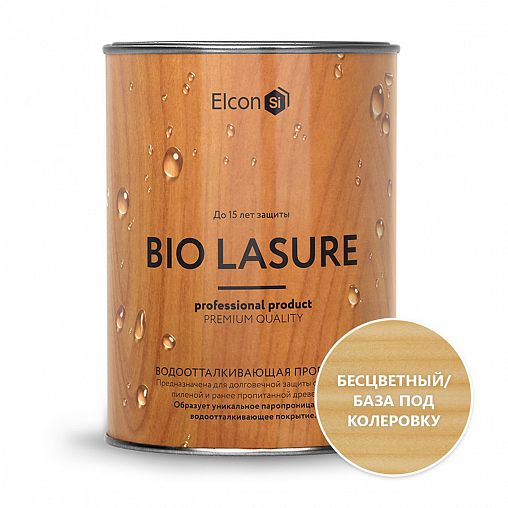 Пропитка для дерева водоотталкивающая Elcon Bio Lasure, 0,9 л, бесцветная фото