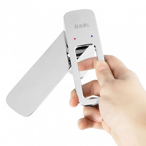 Смеситель для раковины с коротким изливом IDDIS Slide, хром фото