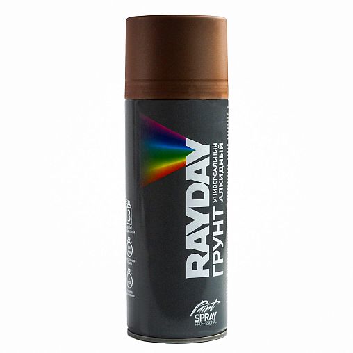 Грунт алкидный аэрозольный Rayday RD-006, 520 мл, красно-коричневый фото
