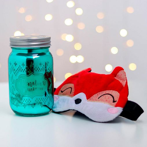 Набор Зимнее волшебство Я твой подарок (свеча, маска для сна) фото