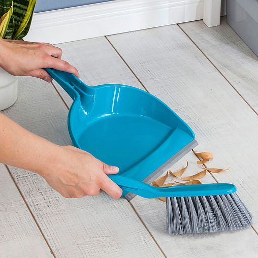 Набор для подметания York Коралл (щетка-сметка + совок с резинкой) фото