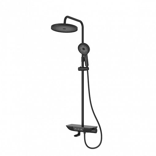 Душевая система с тропическим душем IDDIS SpaHome, с управлением Push Control, черная матовая фото