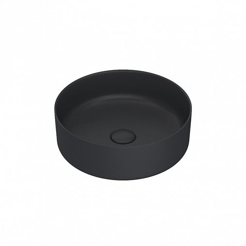 Раковина накладная Iddis Ray, d 35,5 x 12 см, черная матовая фото