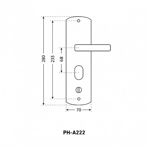 Ручка дверная на планке Аллюр РН-А222-L, левая, матовый никель фото