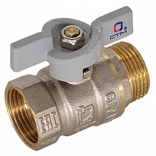 Кран шаровой латунный СТМ Стандарт, 1", внутренняя/наружная резьба, бабочка фото