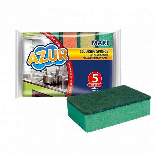 Губки для посуды York Азур Макси, упаковка 5 шт фото