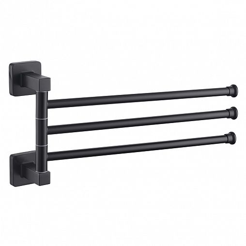 Полотенцедержатель поворотный Fashun A2613-7, тройной, черный фото