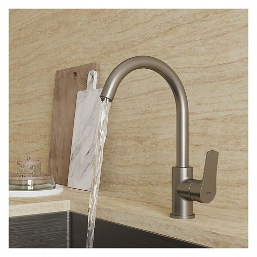 Смеситель для кухни Milardo Meal, сатин фото