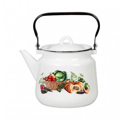 Чайник эмалированный СтальЭмаль, 3,5 л, с декором фото