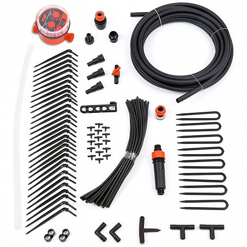 Комплект для капельного полива Жук №3, от емкости, с таймером, 30 растений фото