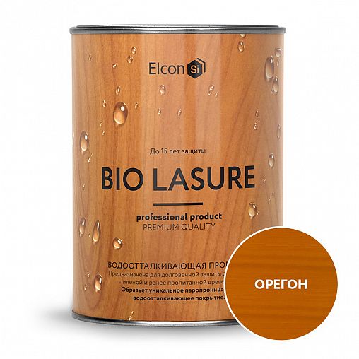Пропитка для дерева водоотталкивающая Elcon Bio Lasure, 0,9 л, орегон фото