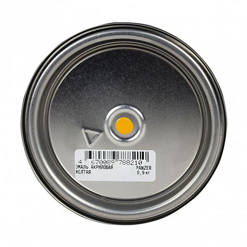 Эмаль акриловая Panzer, полуглянцевая, 0,9 кг, желтая фото