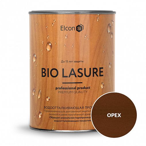 Пропитка для дерева водоотталкивающая Elcon Bio Lasure, 0,9 л, орех фото