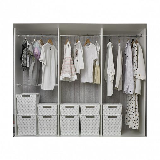 Корзина для хранения Violet Береста, с крышкой, 29,4 x 29,4 x 15,1 см, белая фото