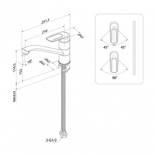 Смеситель для кухни IDDIS Male, черный матовый фото