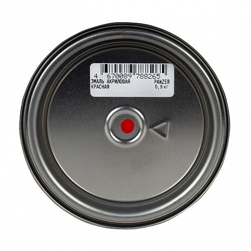 Эмаль акриловая Panzer, полуглянцевая, 0,9 кг, красная фото