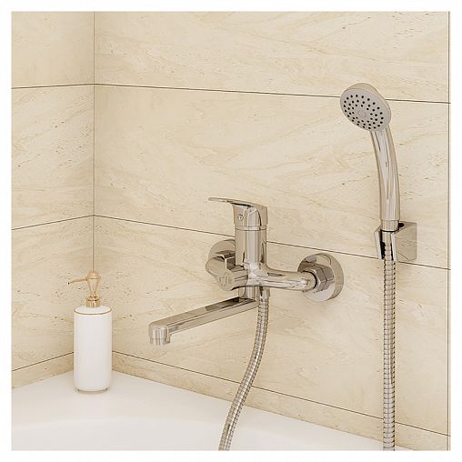 Смеситель для ванны с душем Milardo Simp, хром фото