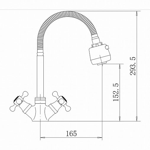 Смеситель для кухни Fashun A4319, с гибким изливом, хром фото