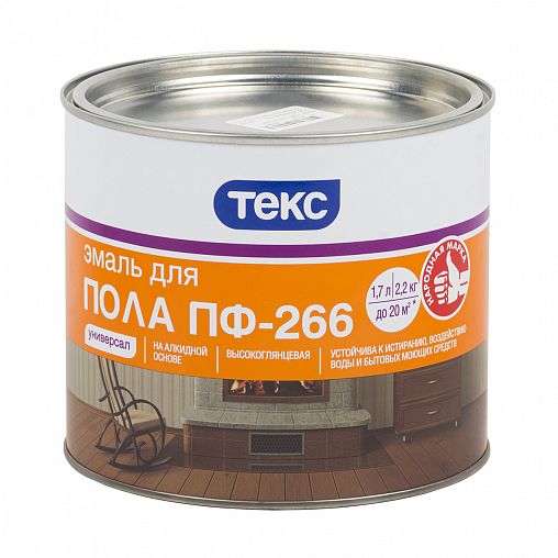 Эмаль ПФ-266 для пола Текс Универсал, глянцевая, 2,2 кг, желто-коричневая фото