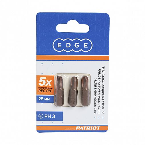 Биты Edge By Patriot PH3, 25 мм, 3 шт фото Биты Edge By Patriot PH3, 25 мм, 3 шт фото