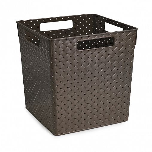 Корзина для хранения Violet Береста, с крышкой, 29,4 x 29,4 x 30,1 см, венге фото