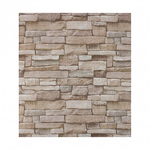 Панель стеновая самоклеящаяся Рыжий кот Кирпич, 70 х 77 см, бежево-коричневая фото