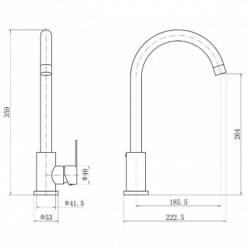 Смеситель для кухни Fashun A54001N-17, графит фото