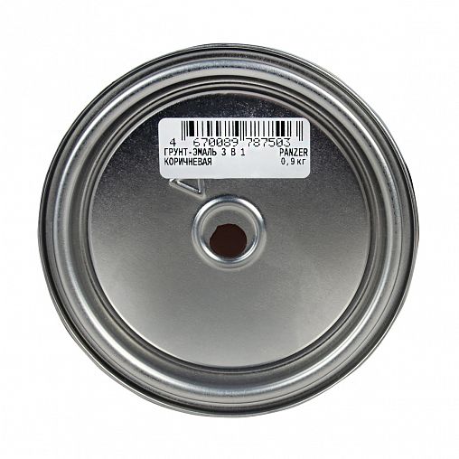 Грунт-эмаль по ржавчине Panzer, гладкая, полуглянцевая, 0,9 кг, коричневая фото