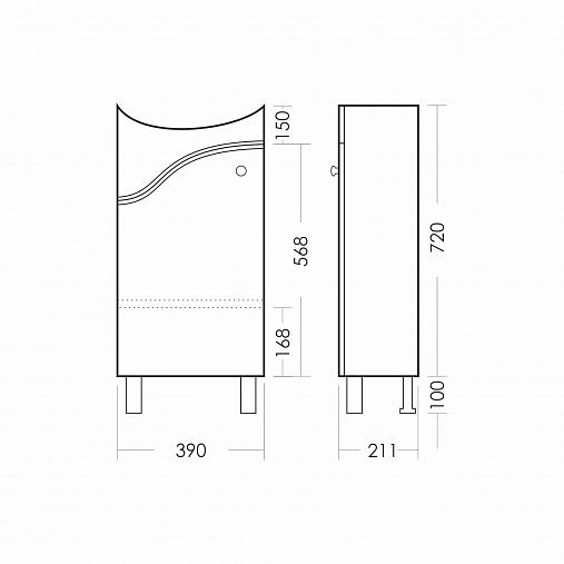 Тумба под раковину напольная Sanita Манго 02, 72 x 39 x 21,1 см фото