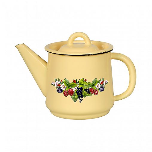 Чайник эмалированный СтальЭмаль, 1 л, с декором фото