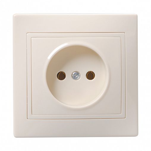 Розетка встраиваемая IEK Кварта РС10-2-ККм, без заземления, 10 А, 250 В, IP20, кремовая фото