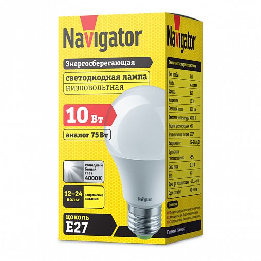Лампа филаментная Navigator NLL-F Груша, E27, 10 Вт, 2700 К, теплый белый свет фото