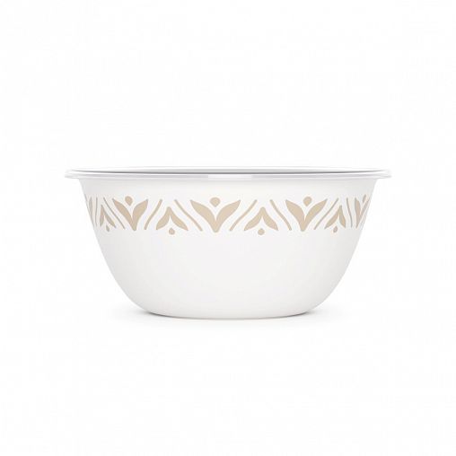 Миска пластиковая Альтернатива Эстетика, с крышкой, 1,7 л, бело-бежевая фото